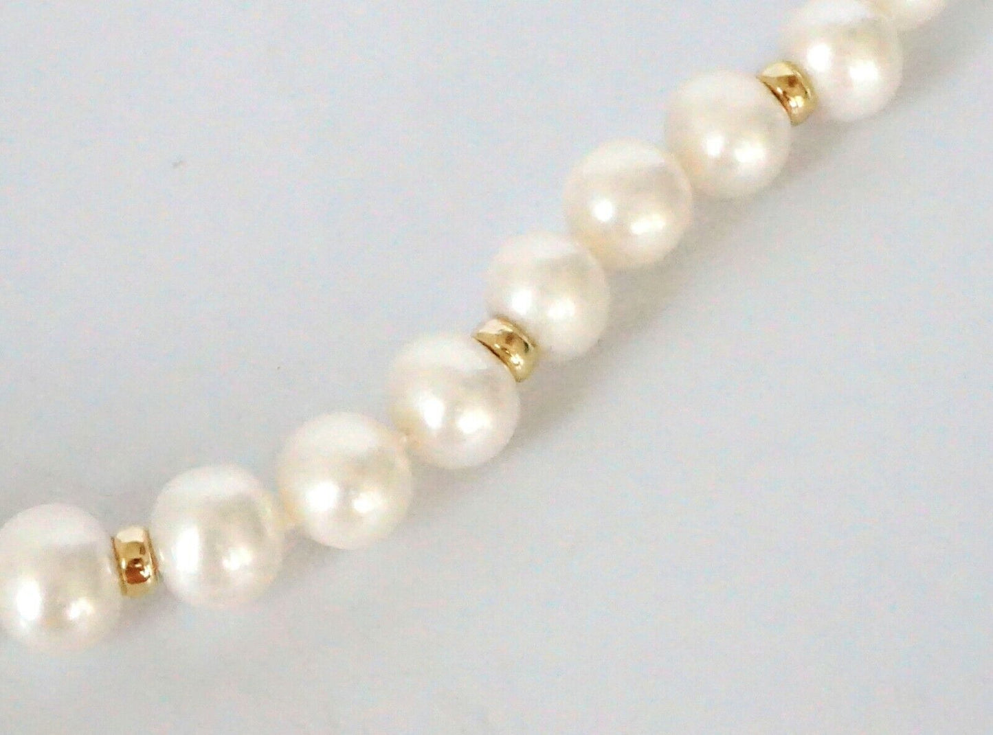 Vintage 14k Yellow Gold & Diamond Pearl Single Strand Choker Necklace (SaR)#447