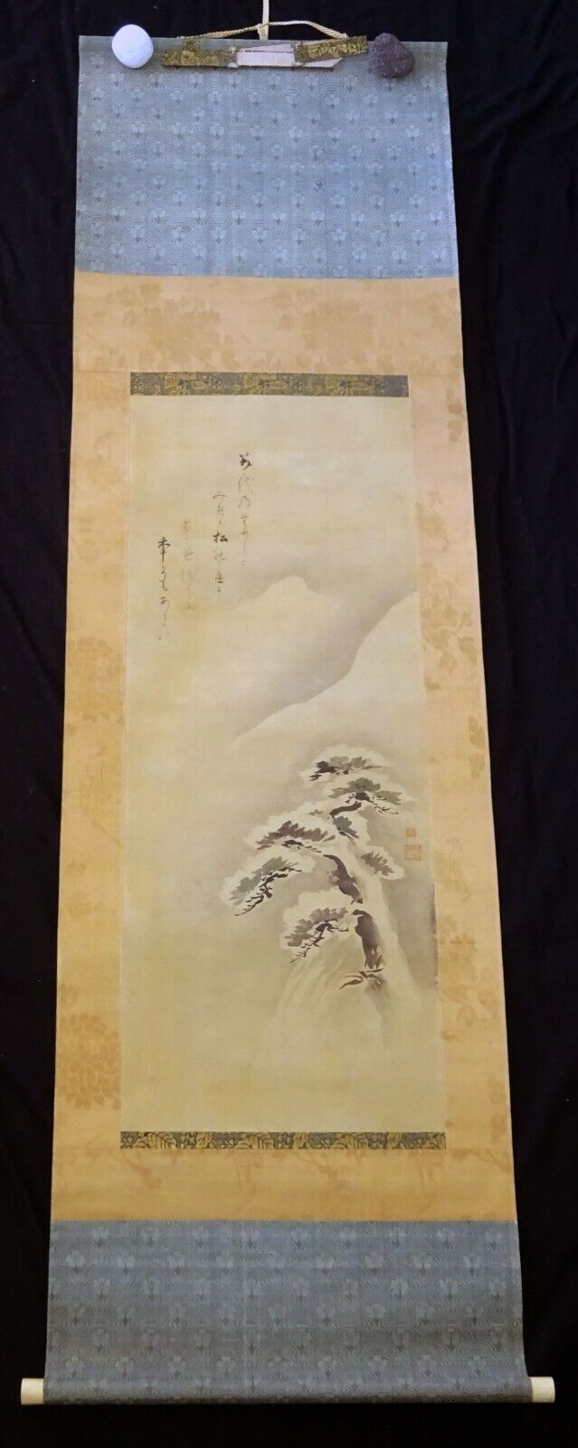 18C Japanese Tokugawa Painting Pine Tree in the Snow by Kano Horikawa (MoW)