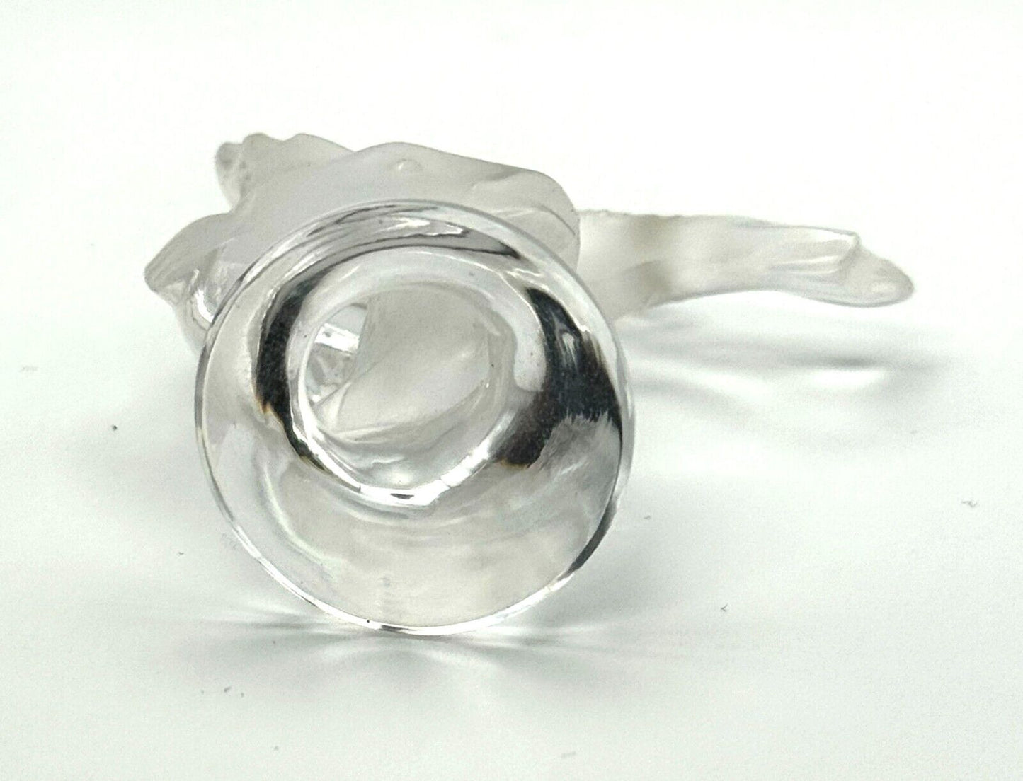 French Frosted Crystal Lalique Leaping Koi Fish Figurine 3.25" (TuC)