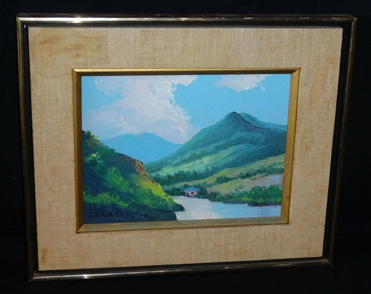1972 Hawaii Oil Painting Mountain Cove by Charles S Marek (1891-1979)(BrB)