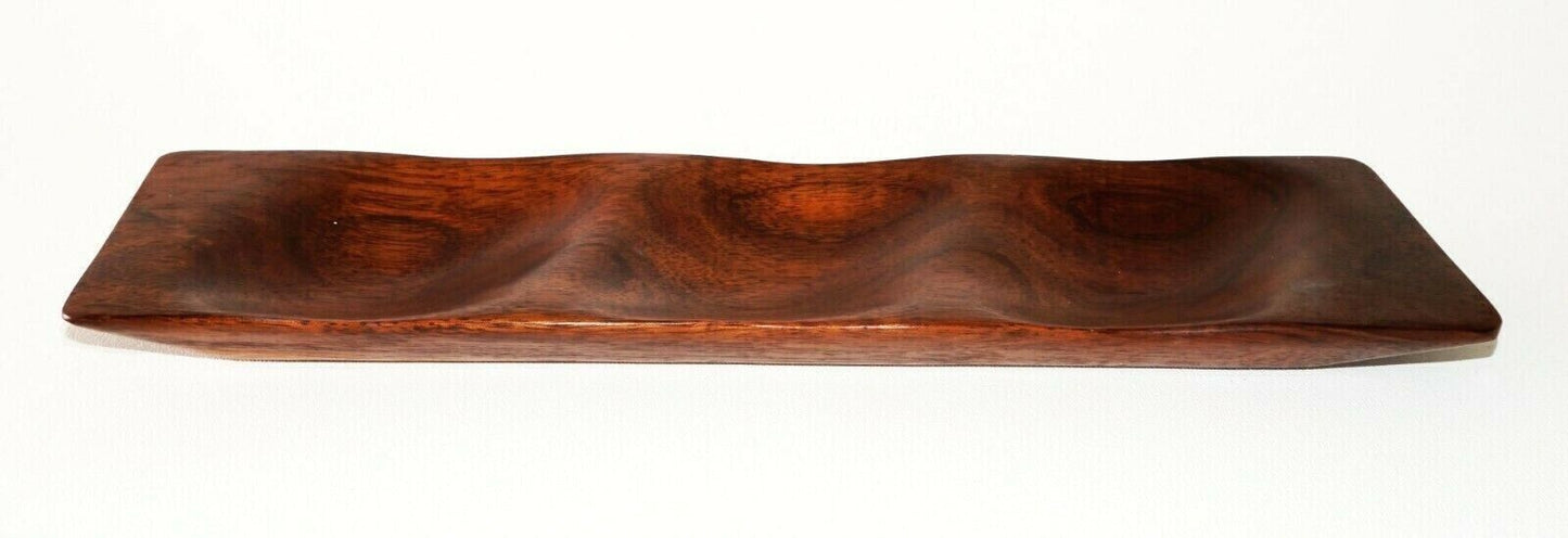 Hawaii Modernist Koa Hard Wood 3x Section Serving Tray by Dave Witkus (SRi)