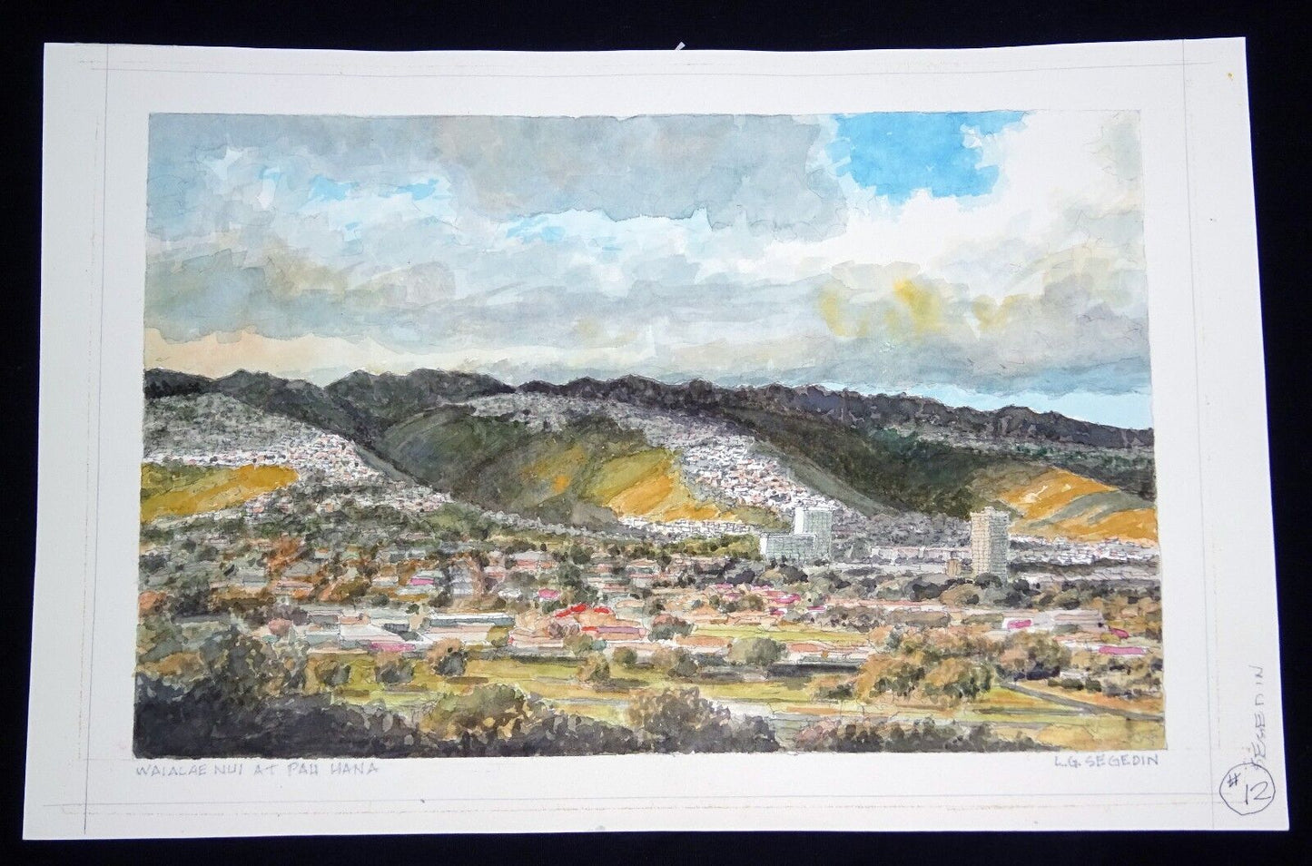 Original Hawaii Watercolor Painting "Waialae Nui @ Pau Hana" by L Segedin #12