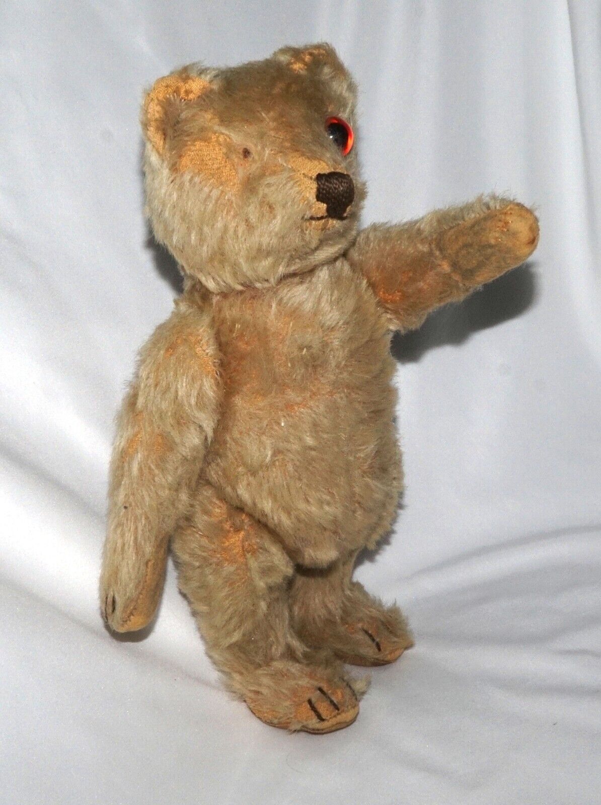 Vintage Steiff Jointed Teddy Bear with Button (Missing Eye) 9.5 inches (QuC)