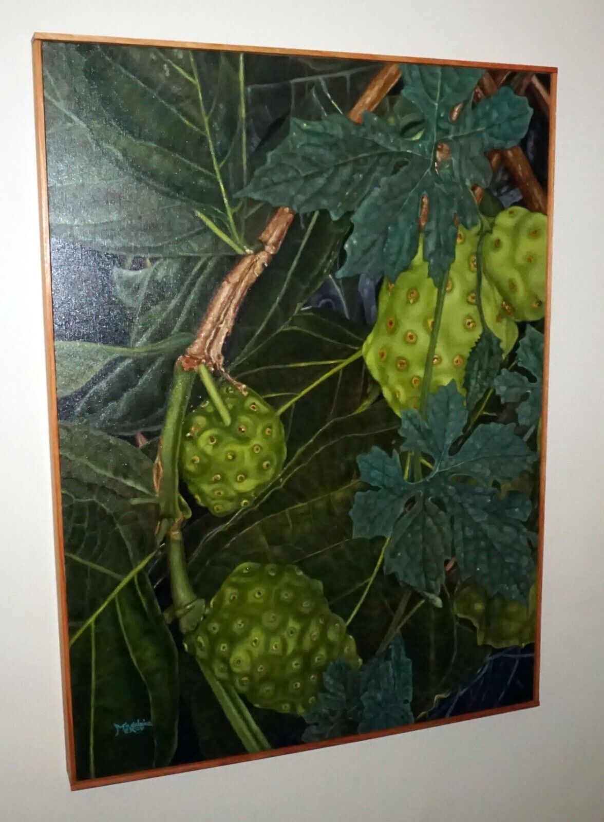 Hawaii Classic Realism Style Oil Painting "Noni Fruit" by Madeleine McKay (McM)