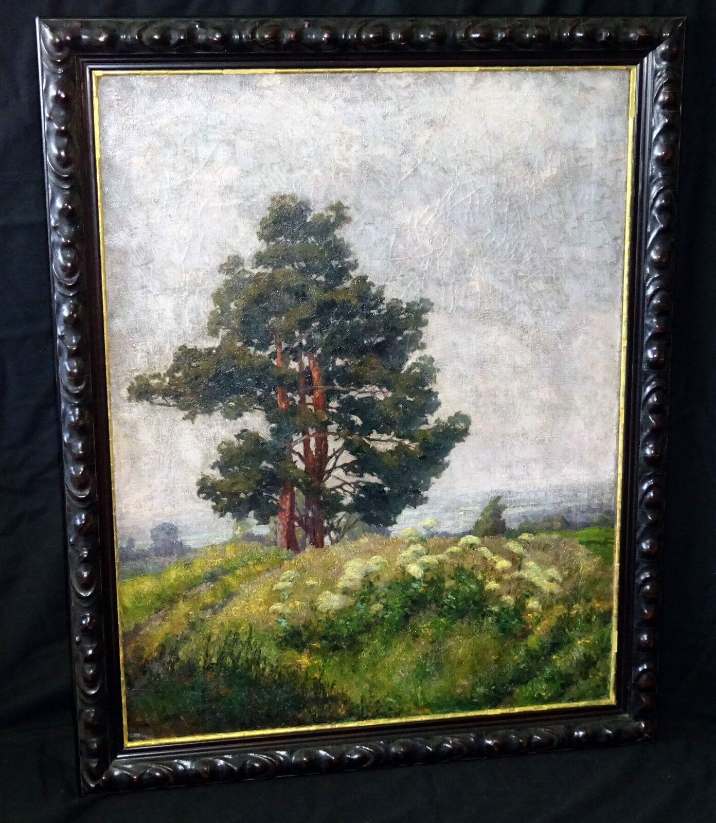 1918 German Oil Painting "The Oak" by Carl Max Schultheiss (1885-1961) (Rud)