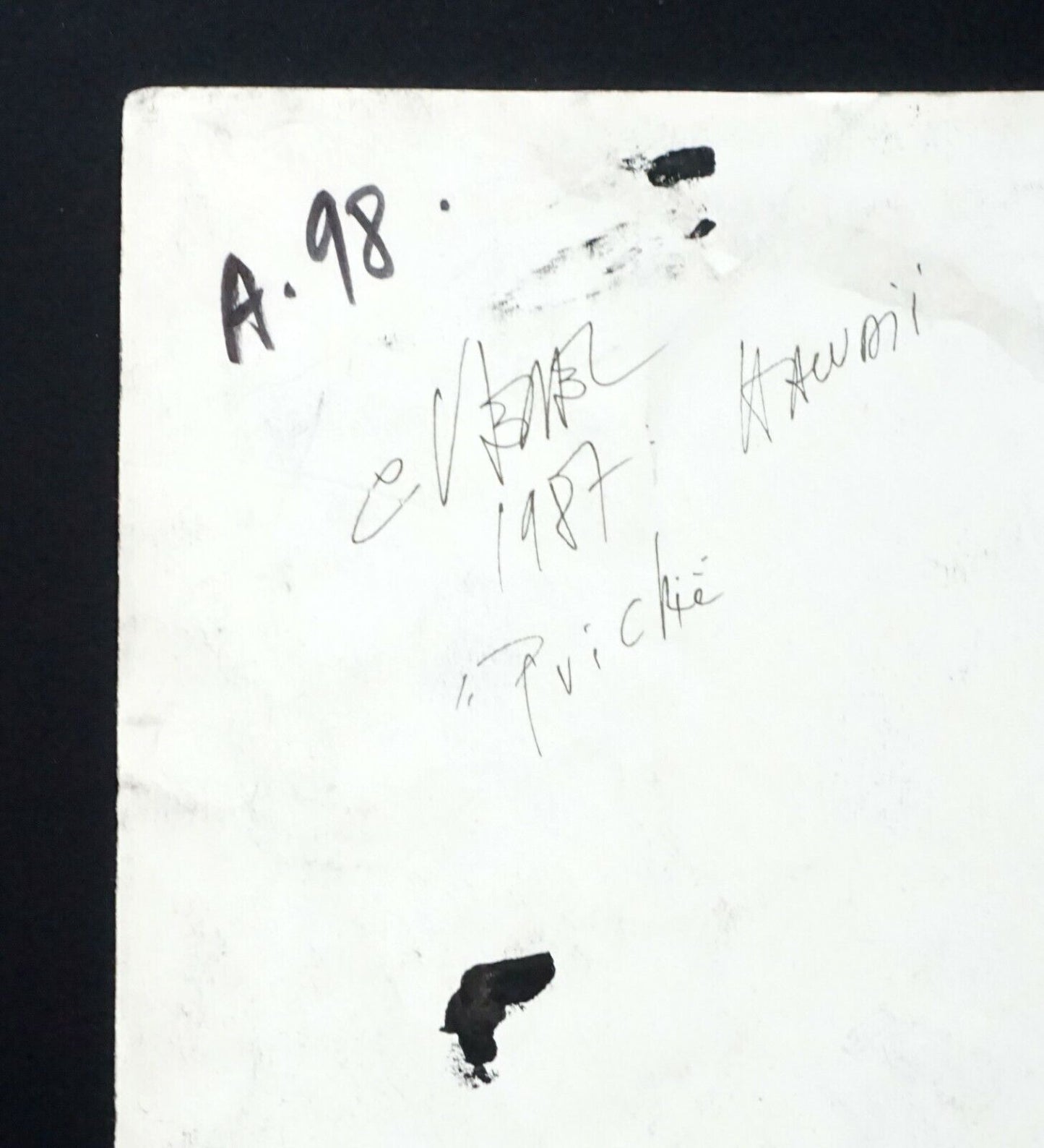 France Outsider Art Ink Painting Asian Figure Portrait by Claude Vedel (EtJ)#73