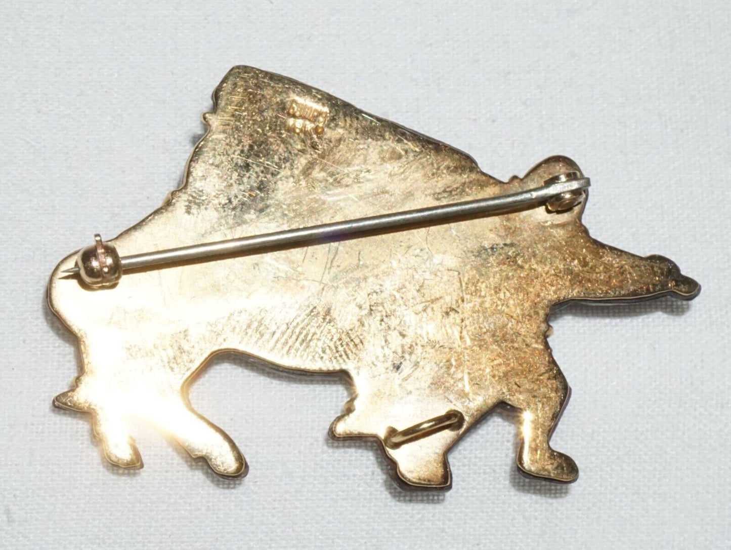 Antique Japanese Menuki set 18k Yellow Gold Brooch Pendant by Gump's (GeB)#8