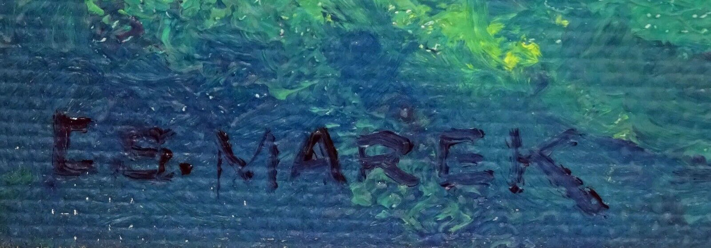1972 Hawaii Oil Painting Mountain Cove by Charles S Marek (1891-1979)(BrB)