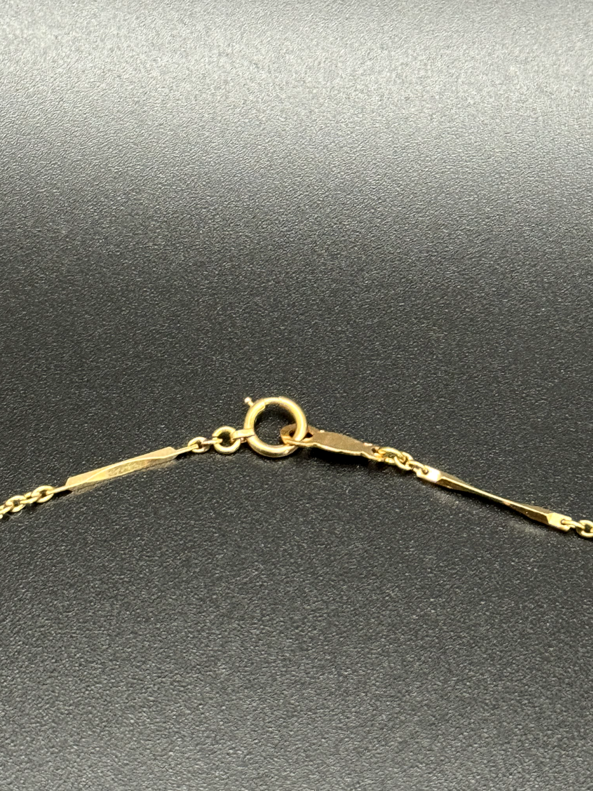 18k Yellow Gold & Bar & Bead Pearl Necklace 31" w Spring Ring Clasp (MeK)