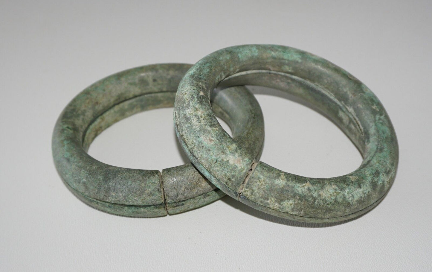 2x Pairs Prehistoric B.C. Thai Ban Chiang Bronze Bracelets (Mil) M1004