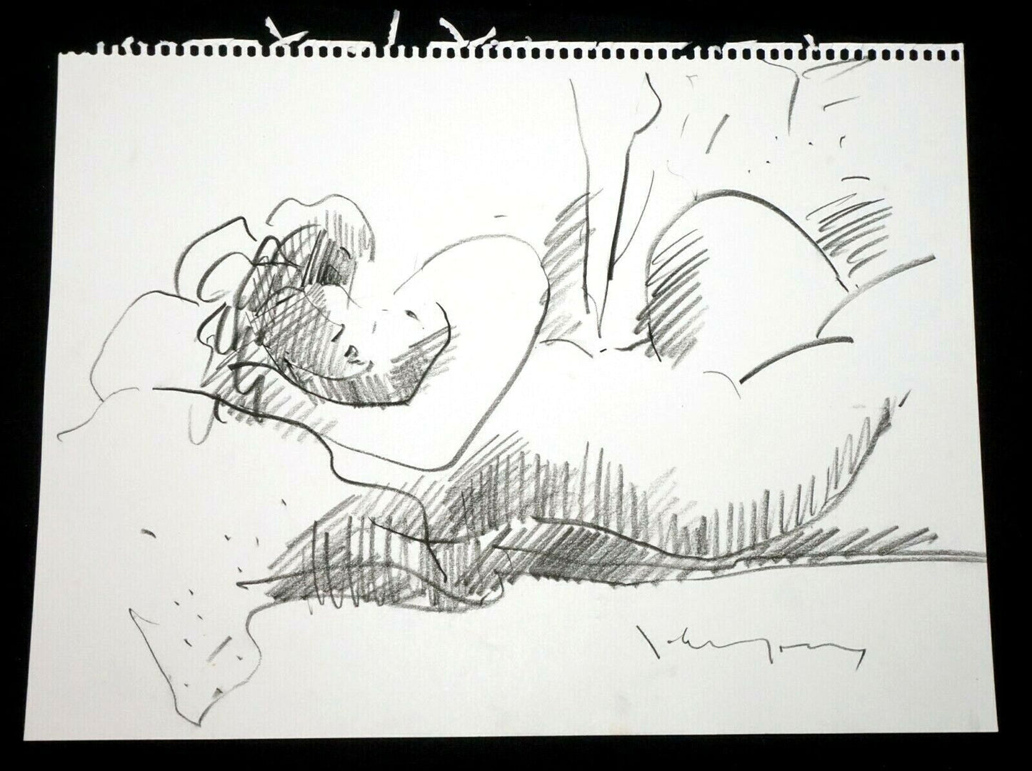 '90 Chinese Hawaii Drawing Reclining Nude by John Chin Young (1909-1997)(SaJ)38