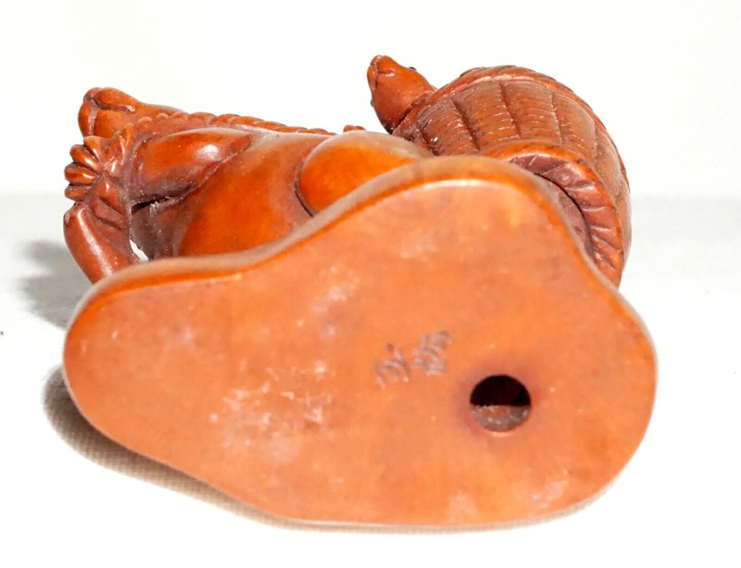 Vintage Japanese Carved Wooden Netsuke Mouse w. Basket & Babies (FeH