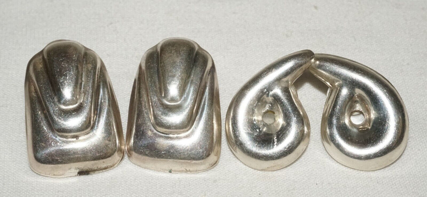 2x Pair Vintage Mexican Modernist Sterling Silver Earrings - signed (KoS) L12