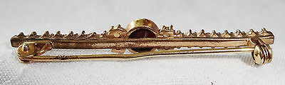 1900 EDWARDIAN UNMARKED YELLOW GOLD BAR PIN w. GARNET & WHITE OPALS (Le)