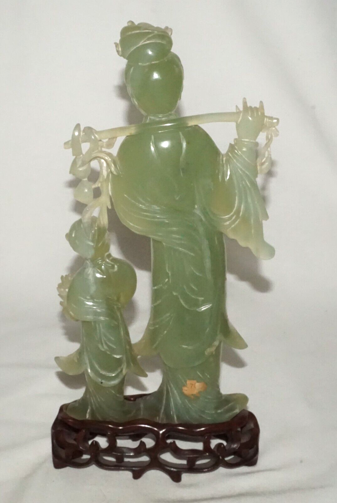 Vintage Chinese Soapstone Carved Robed Female & Male Figure Sculpture (WiR)