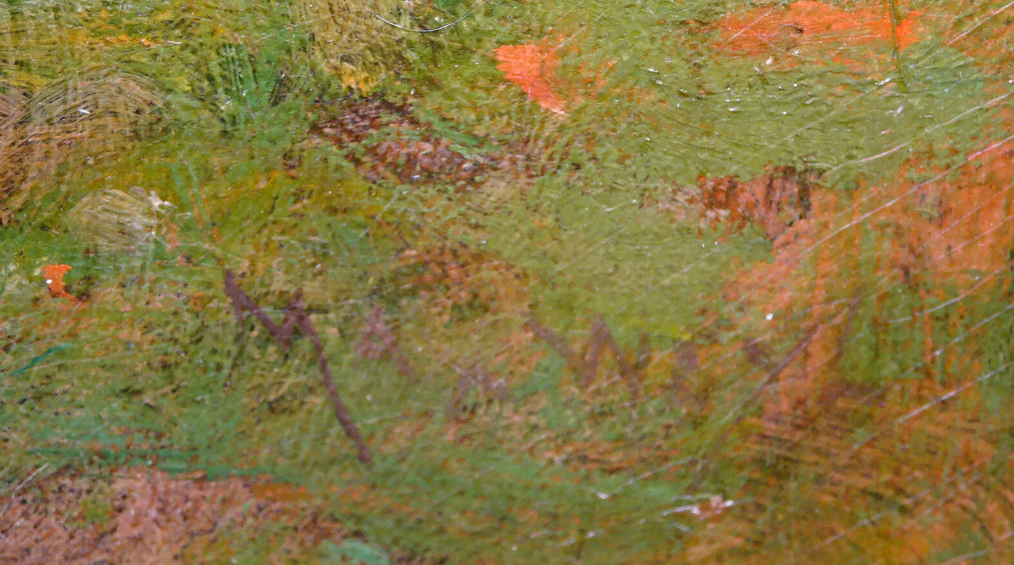 1880s German/US/NY Oil Painting "Autumn Tints" by Max Weyl (1837-1914) (Leh)