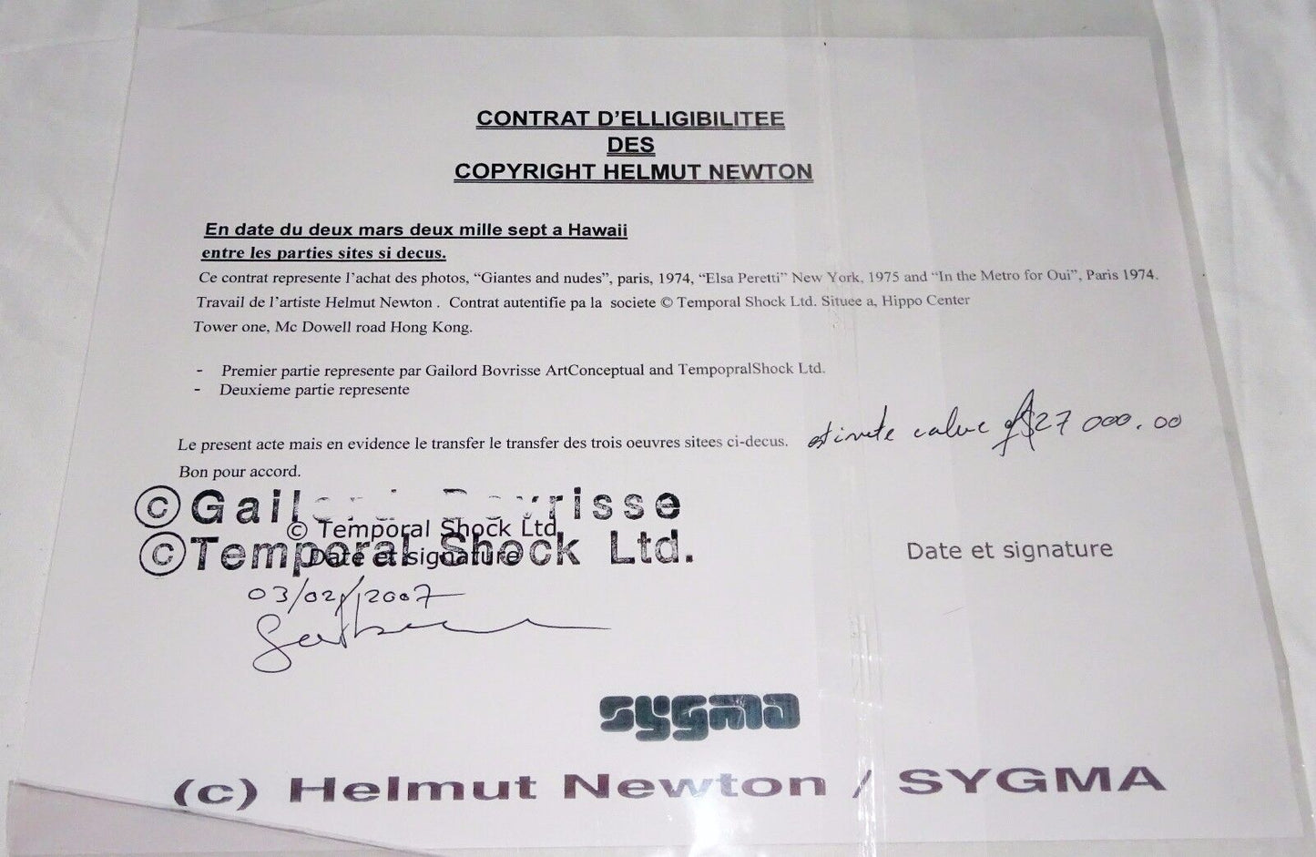 1974 US/French Color Photo "In the Metro for Oui" by Helmut Newton SYGMA (Yir)