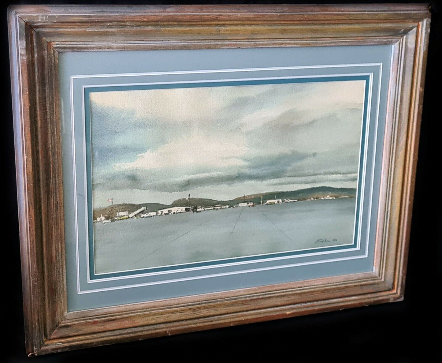 1965 US Watercolor Painting Reno Airport Charles Ross Kinghan (1895-1984) (KiA)