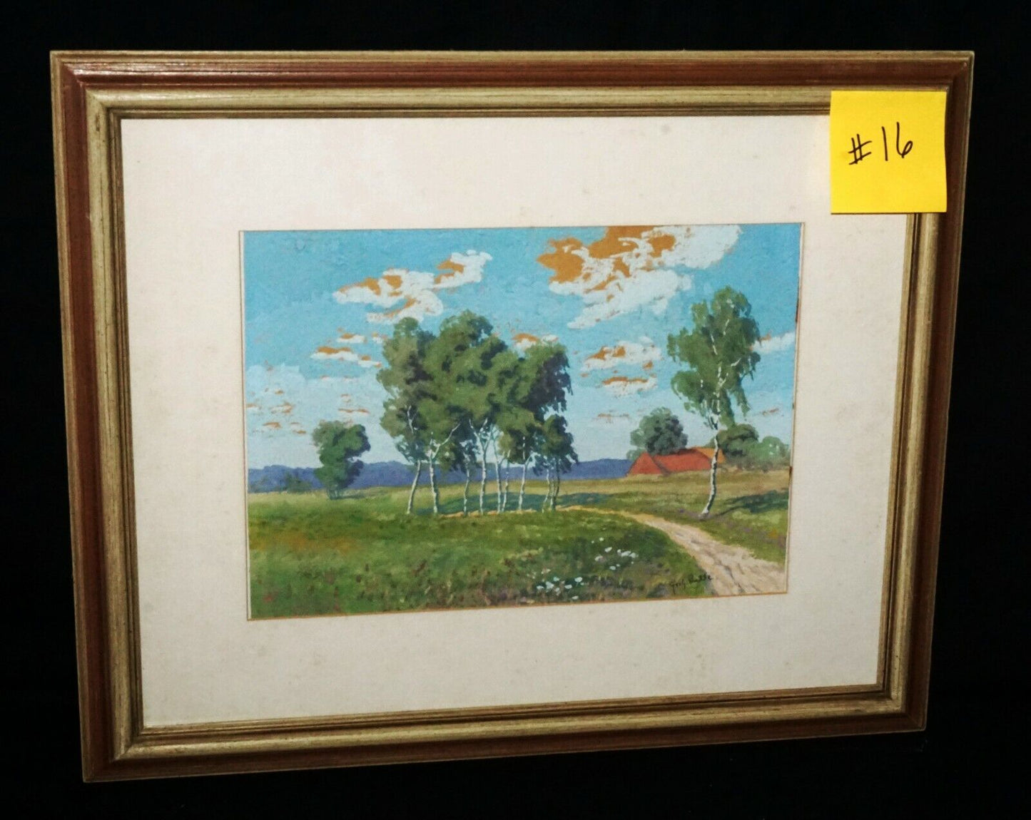 1930s German Gouache Painting "Country Road" by Franz Dudde (1889-1965)(***)