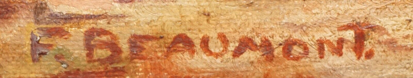 Vintage South Western Oil Painting Mountain Landscape by F. Beaumont (New)