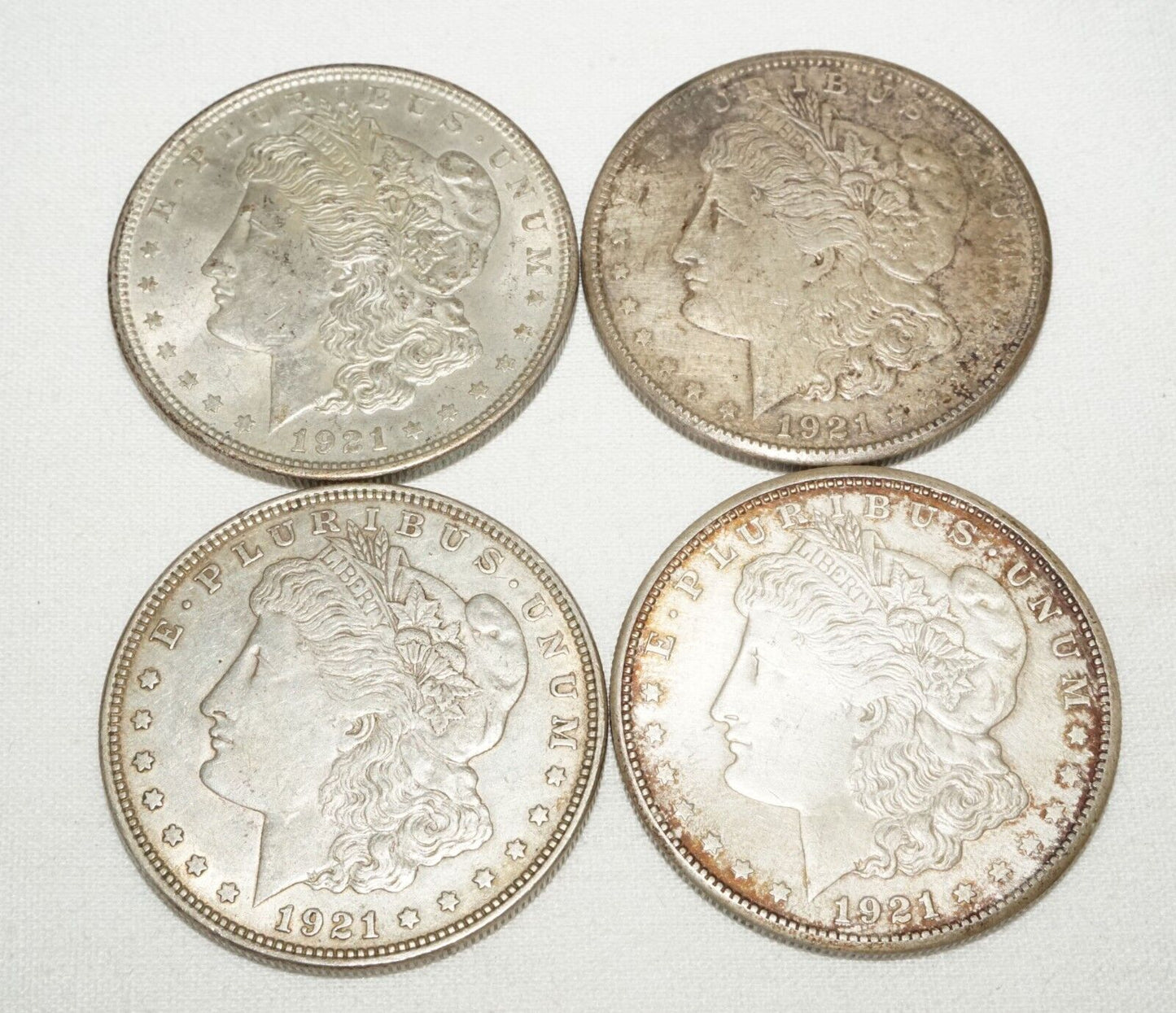 4Pc 1921 US Circulated $1 Silver Morgan Dollar Coins (KiL)