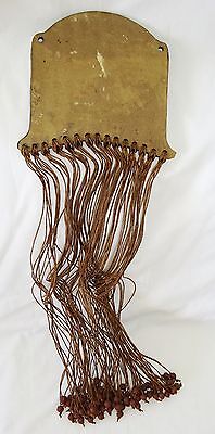 Vintage Earth tone Art Tile w. Landscape Motif & Fringes w Balls signed EK (Tam)