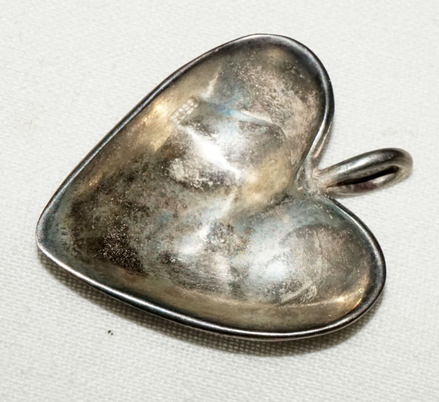 Vintage Sterling Silver Heart Bowl Pendant (AHB