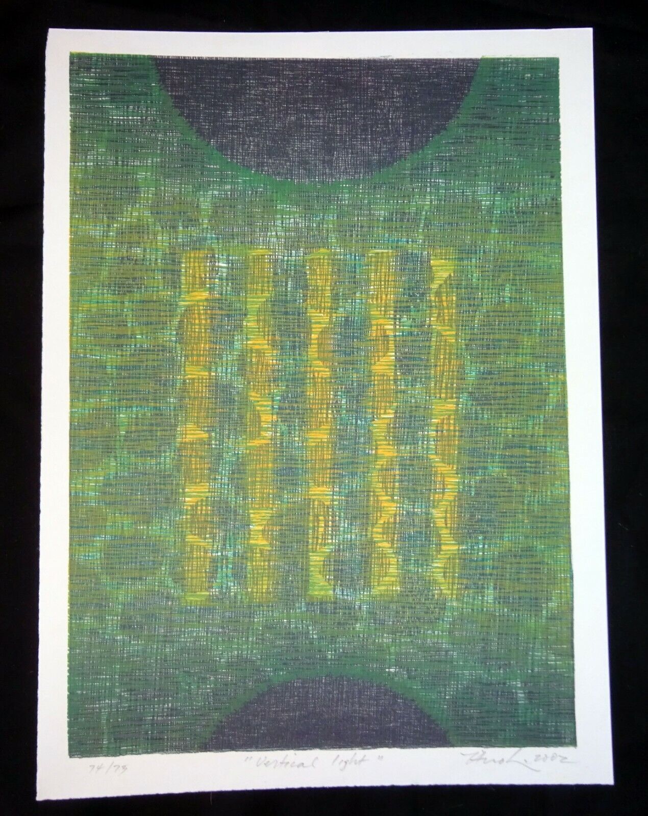 02 Hawaii Woodcut Print 74/75 "Vertical Light" by Hiroki Morinoue (b.1947)(AHB)
