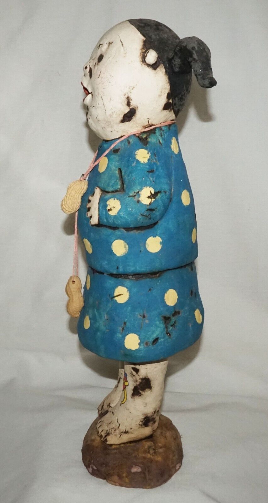 Contemp. Hawaii Pottery Sculpture Ponytail & Love Tattoo Girl by Jo Rowley (CuM)