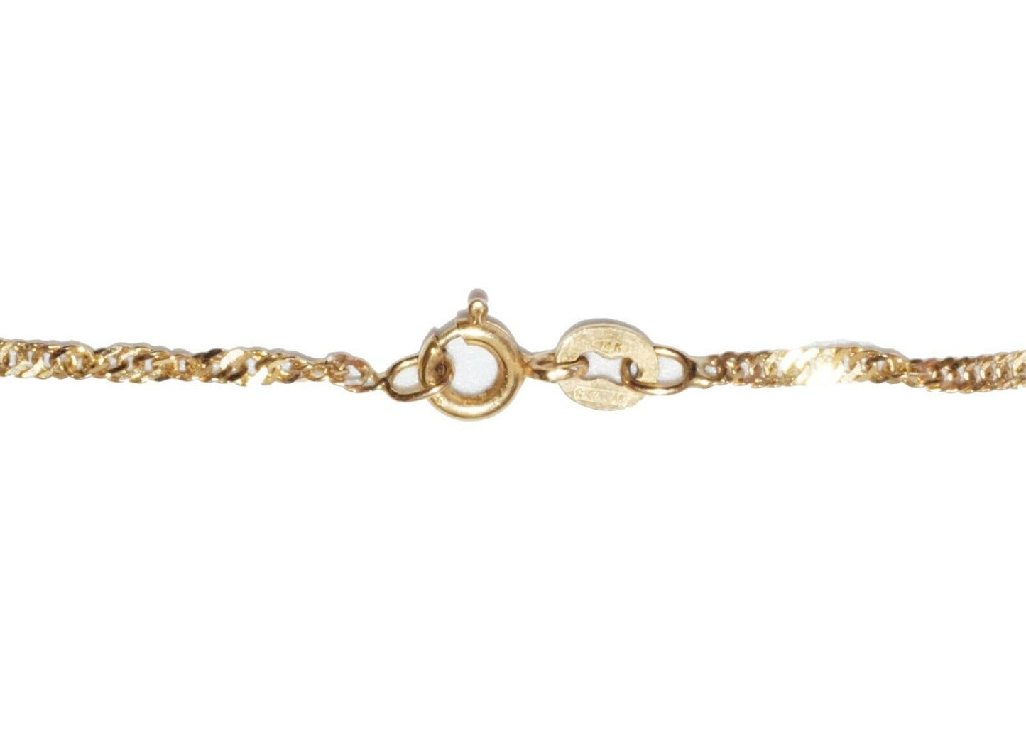 Vintage Chinese 14K Yellow Gold Necklace w Jadeite Jade Peach Motif Pendant (Hil