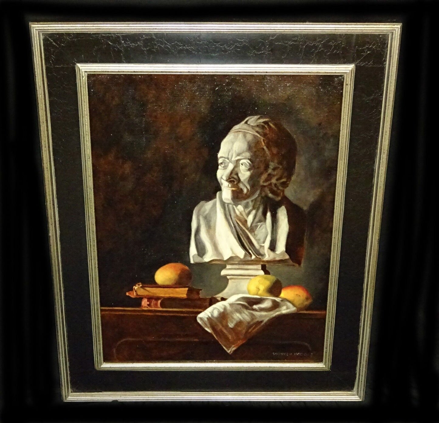 Hawaii Oil Still Life Painting "Voltaire with Mangos" by Snowden Hodges (Sho)