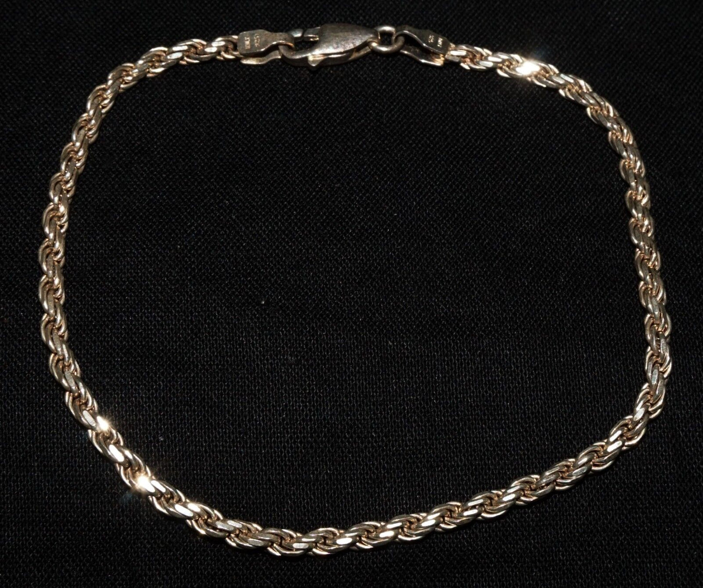 Vintage Italian Sterling Silver Twisted Rope Motif Bracelet (MuS)