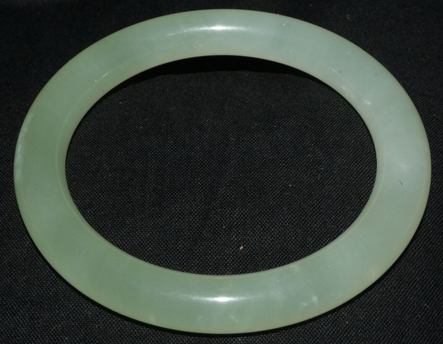Vintage Chinese Semi Translucent Pale Green Glass Bangle Bracelet (LeS) B63