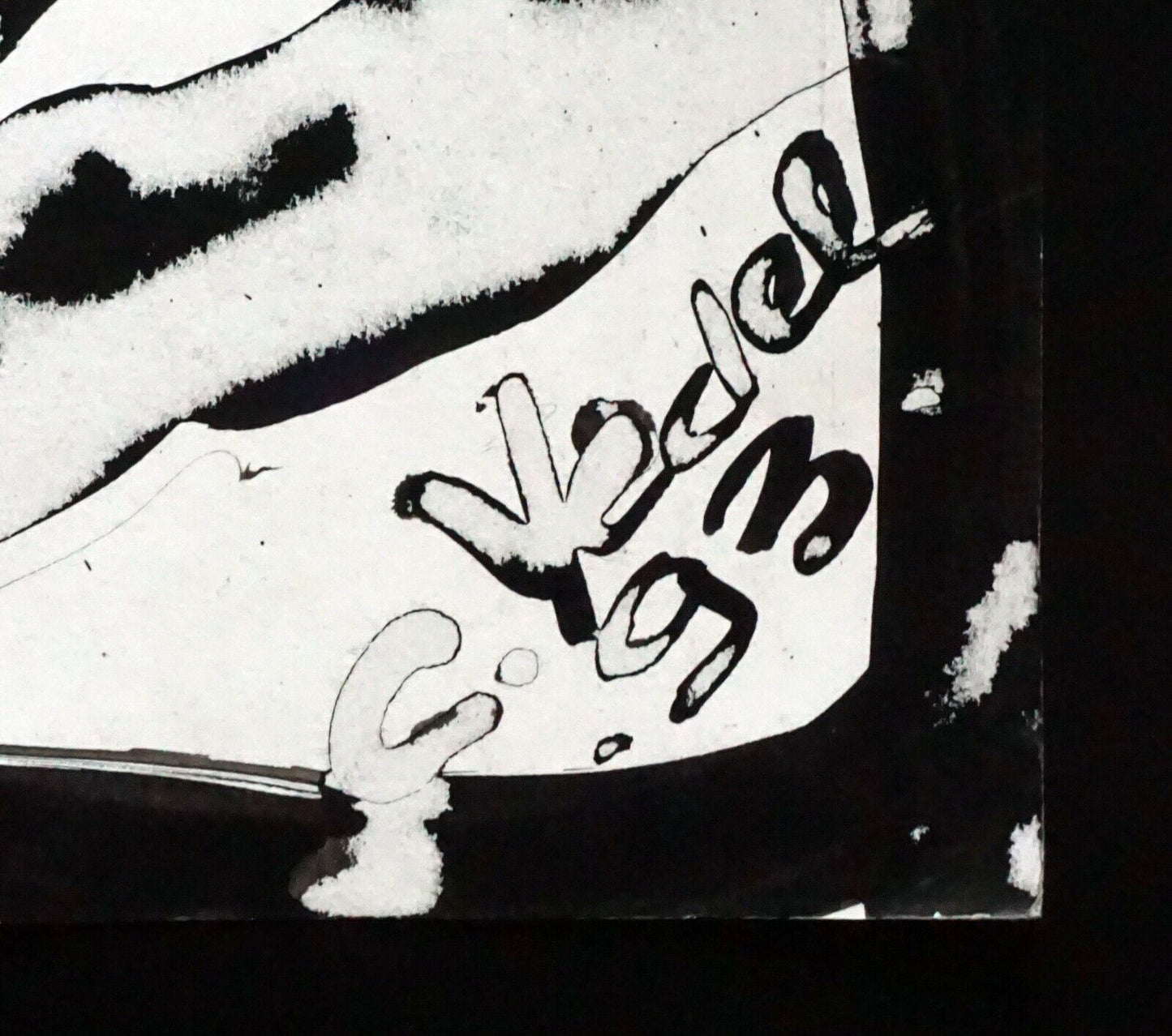 France Hawaii Outsider Art Surreal Face Ink Painting by Claude Vedel (EtJ)#26