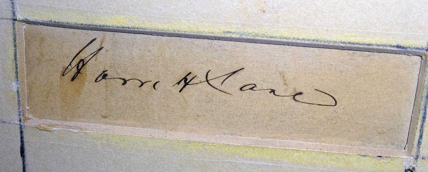 19C Victorian Gouache WC Portrait Painting Woman in Interior illegibly sign(Sto)