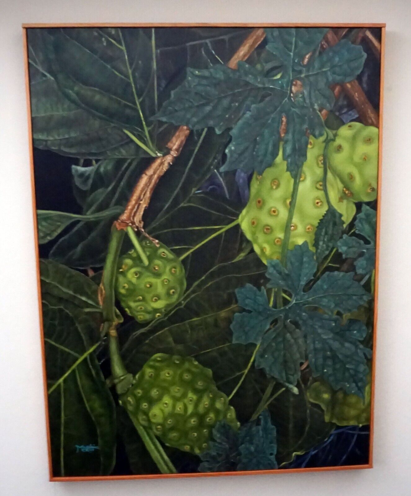 Hawaii Classic Realism Style Oil Painting "Noni Fruit" by Madeleine McKay (McM)