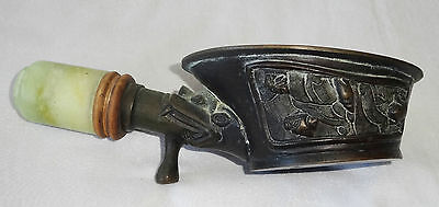 19CT Chinese Bronze Iron with Wood & Hard-stone Handle (Lan)