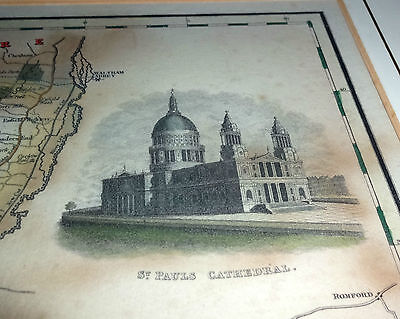 1835 BRITISH MAP of MIDDLESEX - PUBLISHED by PIGOT & Co. LONDON