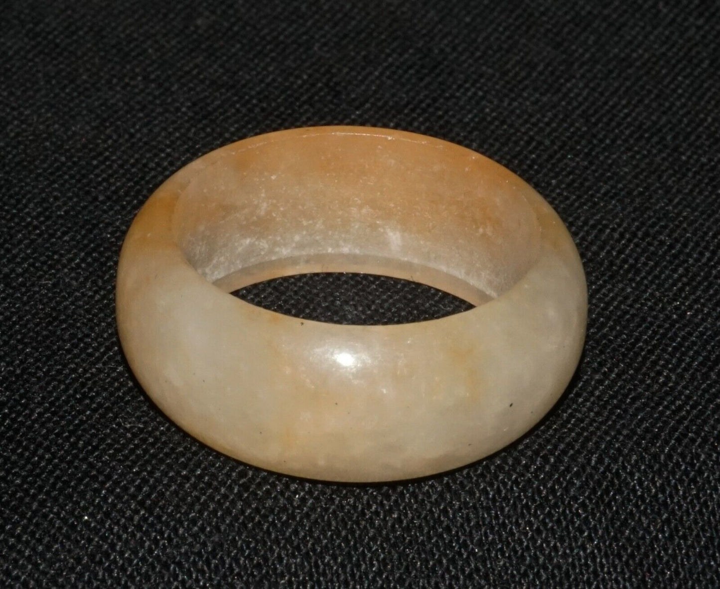 Vintage Chinese Semi Translucent Red & White Jadeite Jade Ring Sz.8.25 (LeS)R5