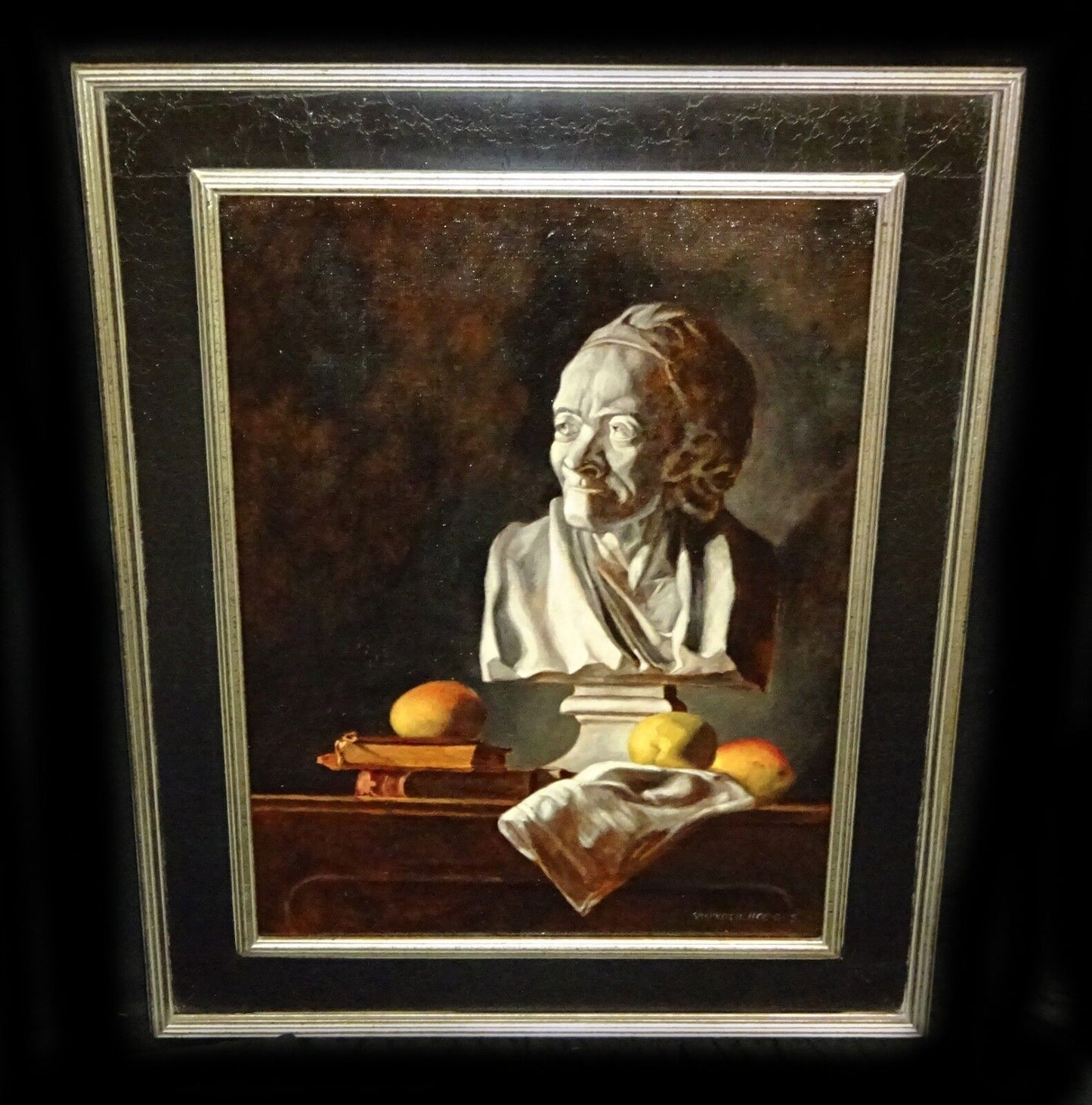 Hawaii Oil Still Life Painting "Voltaire with Mangos" by Snowden Hodges (Sho)