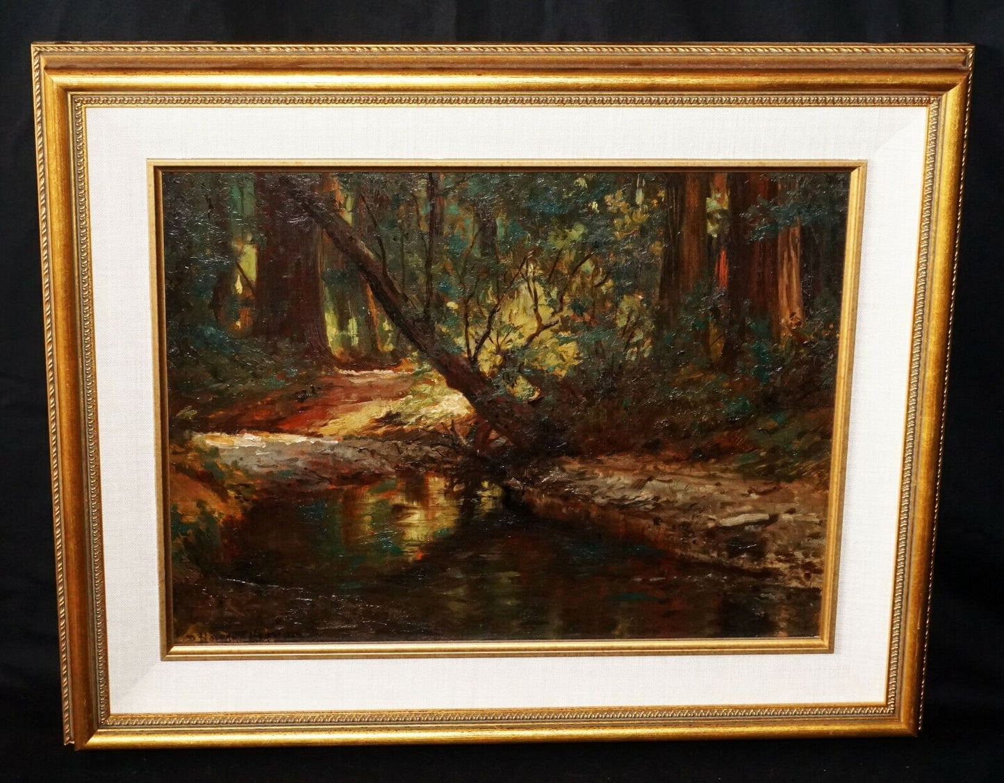 1910 California Oil Painting Forest by David Howard Hitchcock (1861-1943) (SRs)
