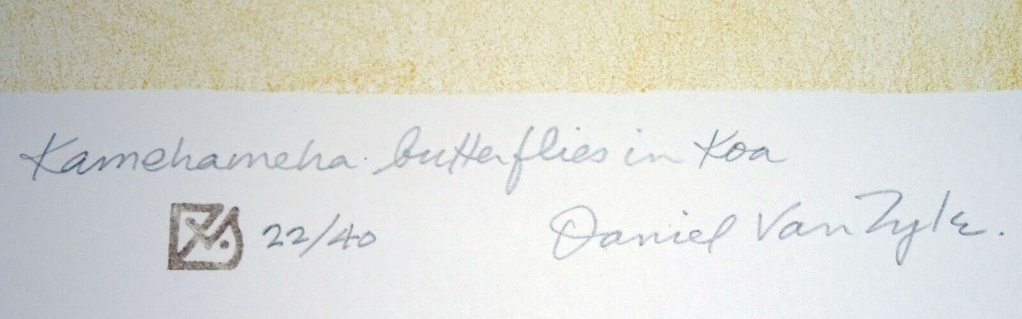'98 Hawaii Litho Print 22/40 "Kamehameha Butterflies" by Daniel Van Zyle (AHB)