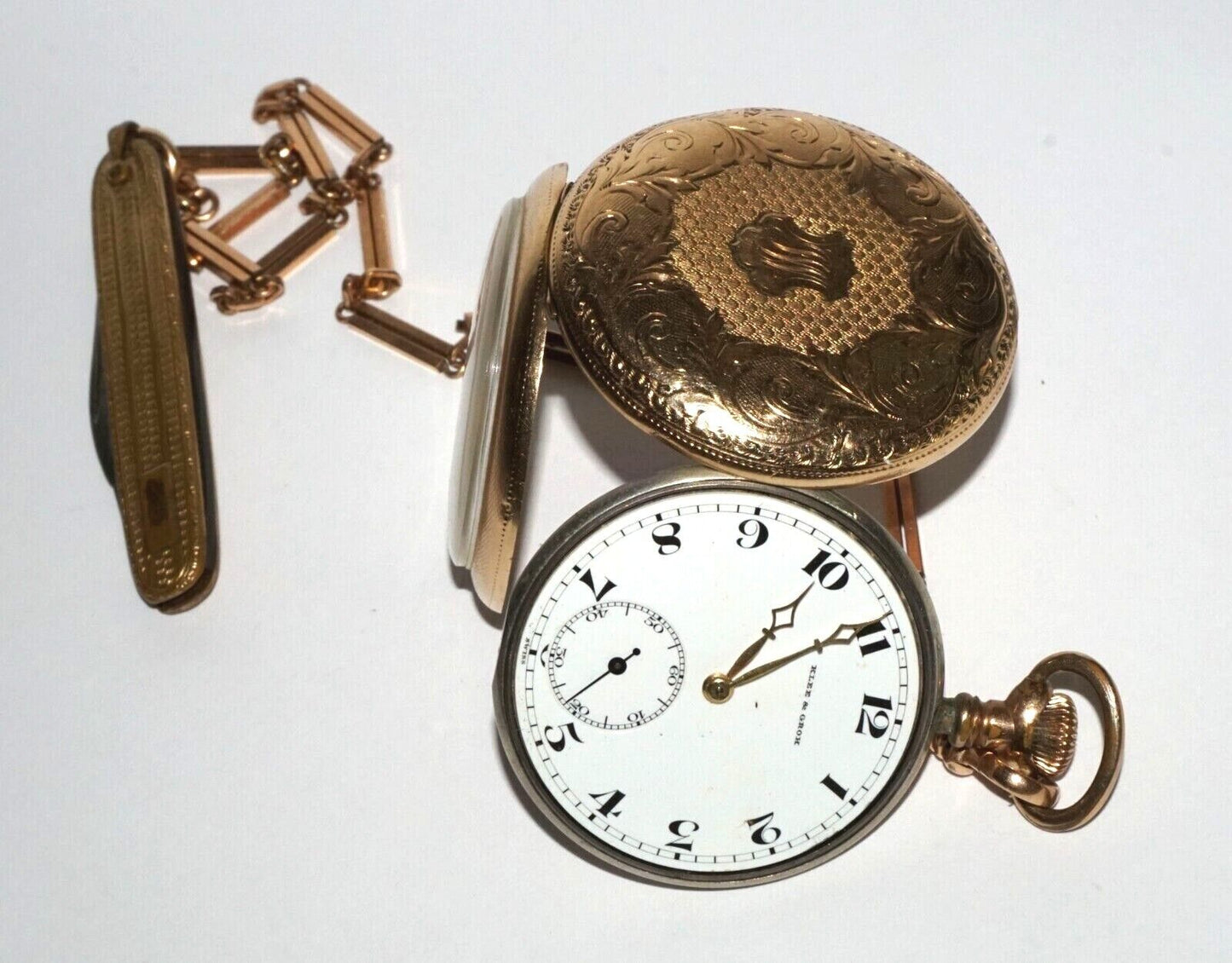 1912 Swiss Longines Pocket Watch Movement for Klee & Groh Rochester N.Y. (LeL)
