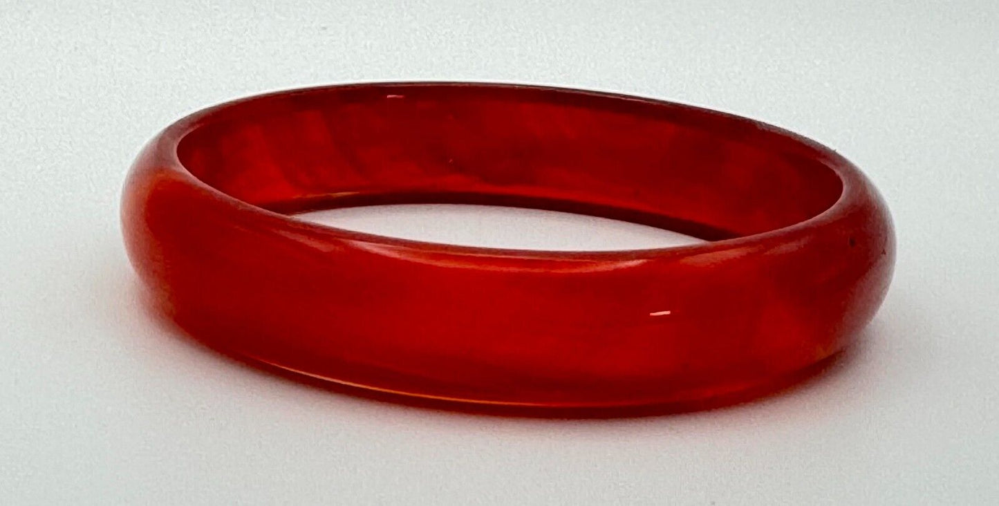Vintage Red Agate Bangle Bracelet 14mm (1450)