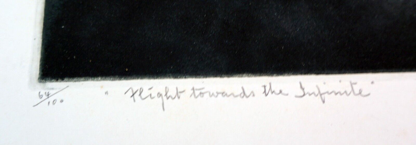 '61 Japanese Print 64/100 Flight towards Infinite Francois Masami Nakayama (Mod)