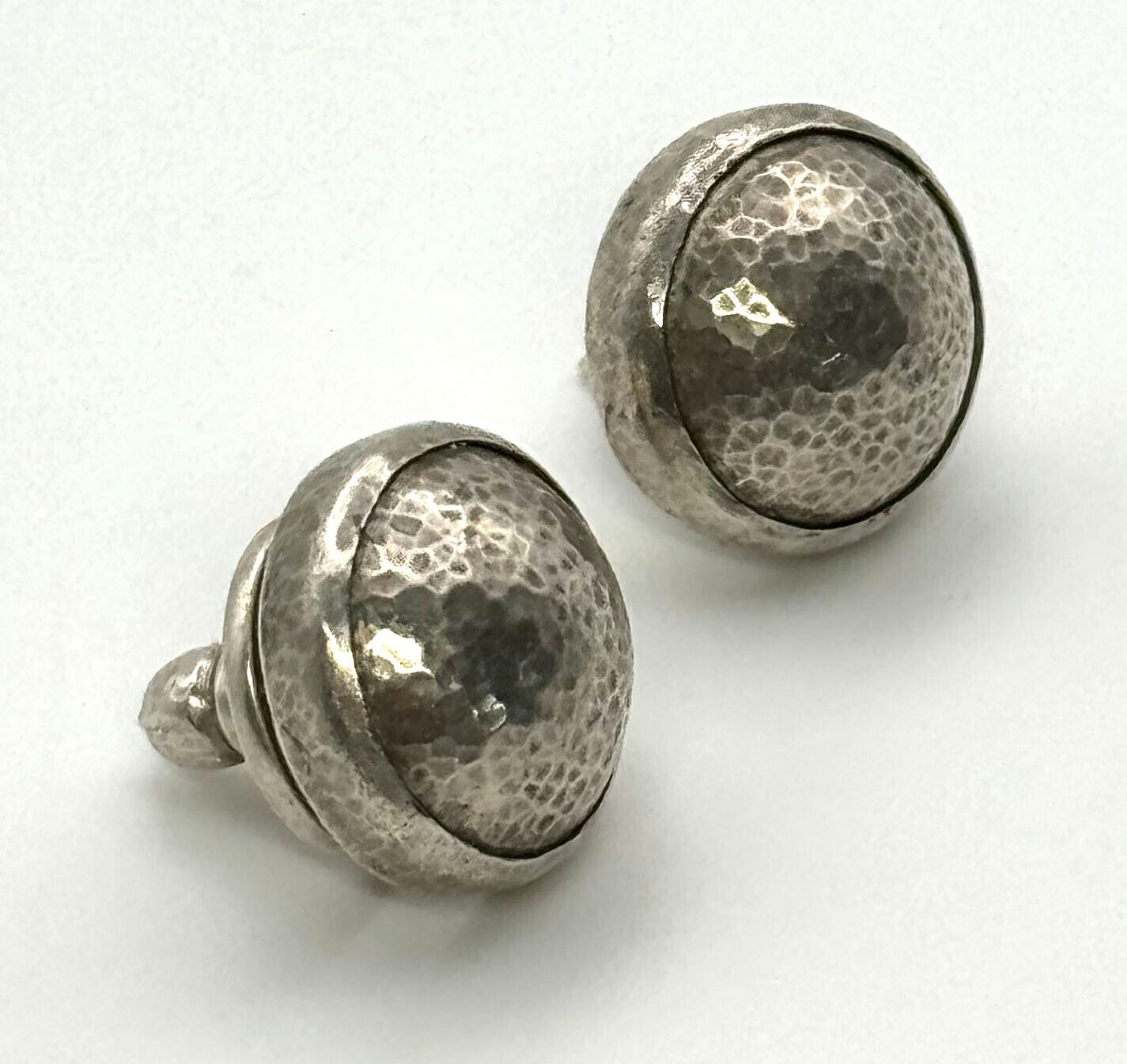 Vintage Sterling Silver 925 Gurhan Hammered Domed Stud Earrings (KnK)