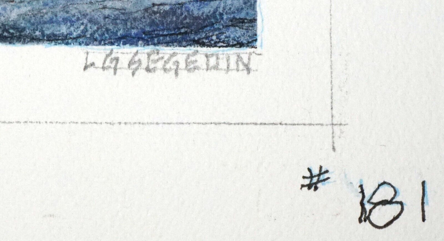 Hawaii Watercolor Painting Transpac Arrival @ Diamond Head by L. Segedin #181