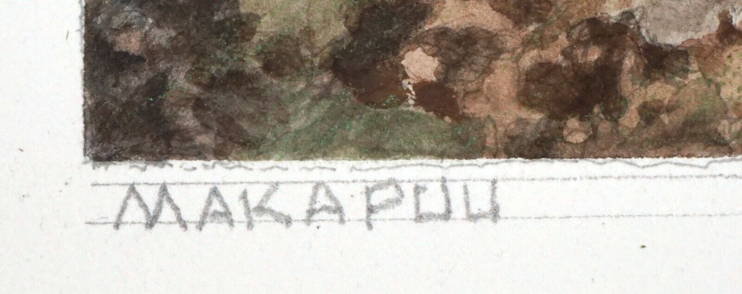 Hawaii Watercolor Painting "Makapuu w. Flowers, Oahu" by Larry Segedin #175