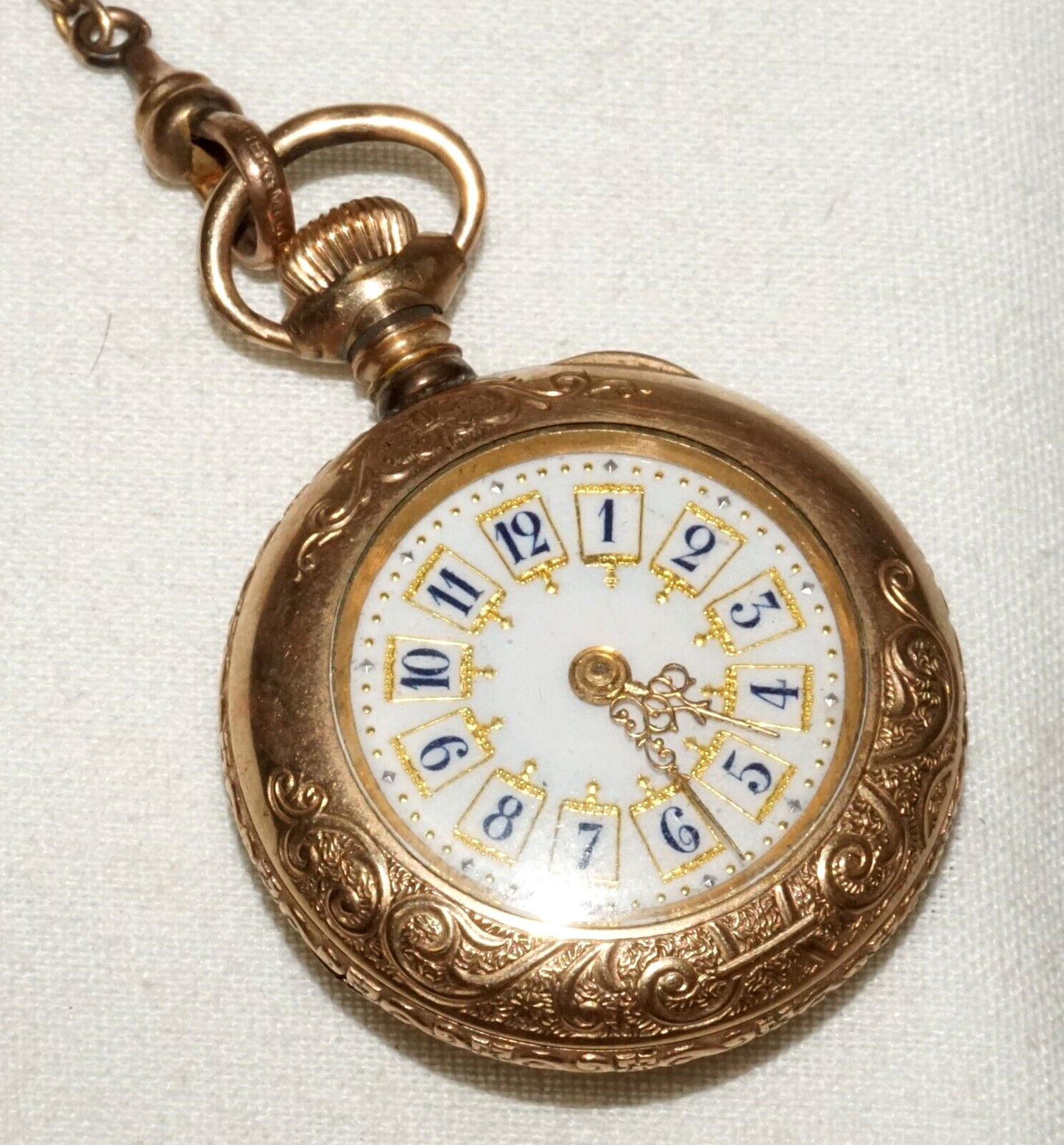 1900 US Gold Plated Ladies Pocket Watch by New England Watch Co. (LeD)