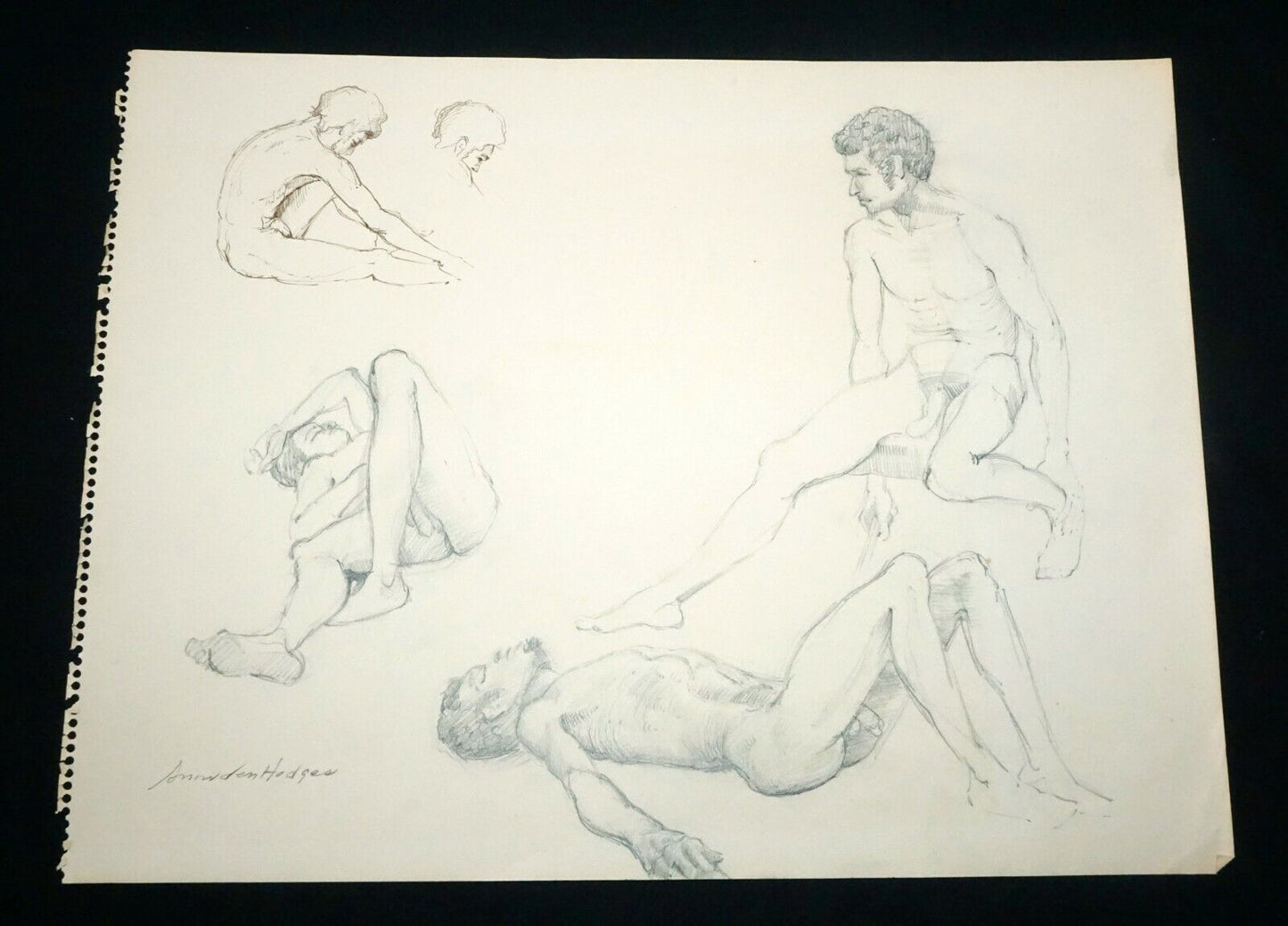 Hawaii Graphite Drawing Male Nude Study Snowden Hodges (Sho)#8